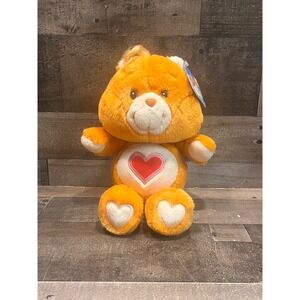Care Bears 20th Anniversary Tenderheart Bear Orange Plush Play Along 2002 NWT